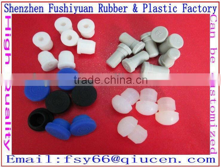 10 11 12mm medical grade food grade meet ISO ROHS SGS certification silicone rubber plugs stoppersbottle stopper for syringe