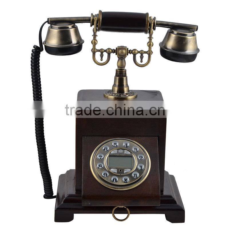 Home Decor Wood Brown Antique Telephone For Sale