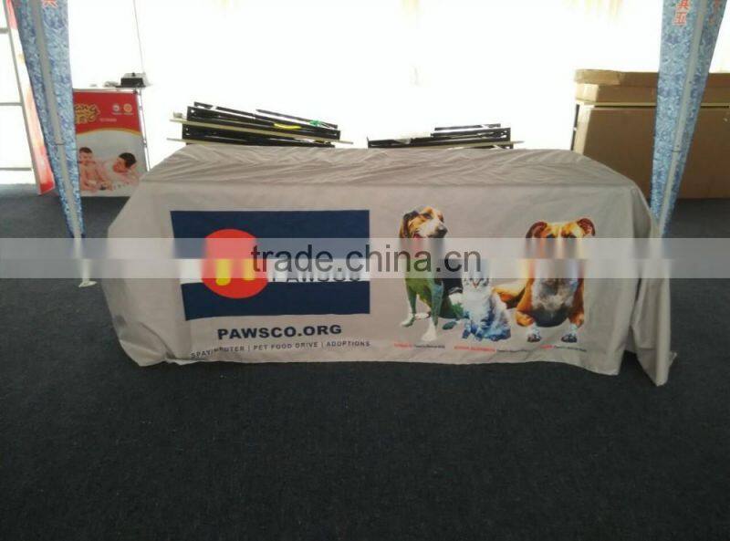 Whosale polyester Rectangular type table cover with logo