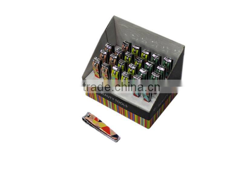 Nail clipper with silicon non-slip finger grips in display box