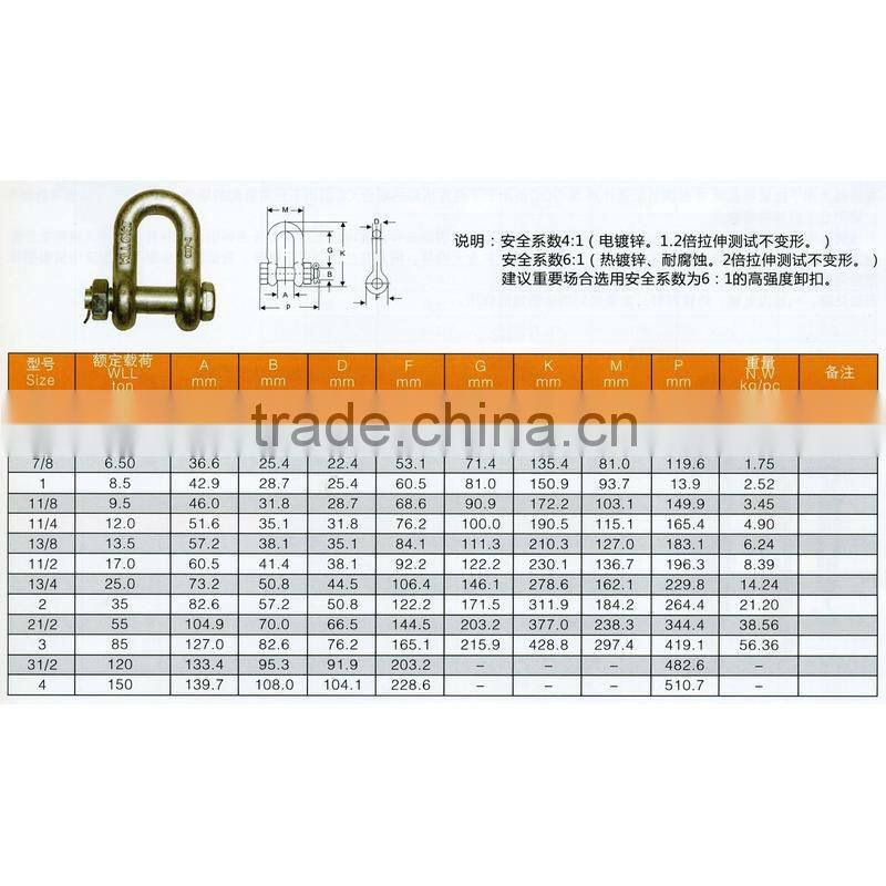 Drop Forged Safety Bolt Type G2150 Shackle