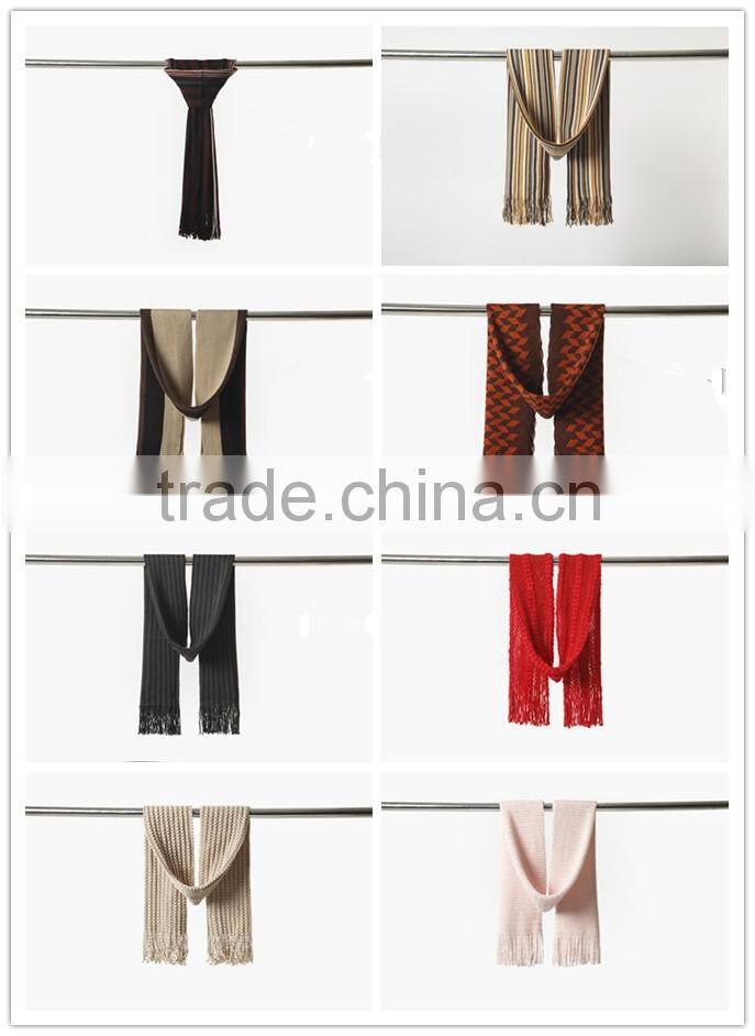 Fringe color mixed white black scarf for retail selling
