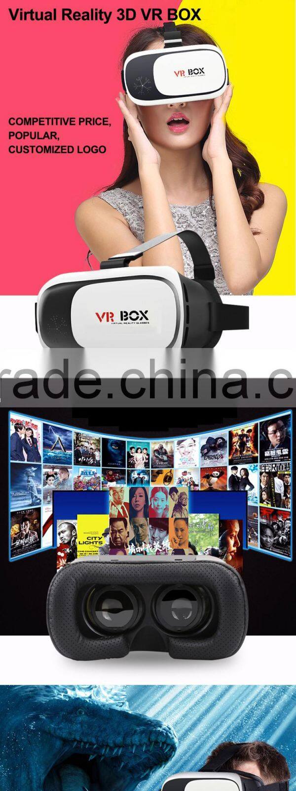 virtual reality vr 3d glasses phone case vr box 2.0 with remote