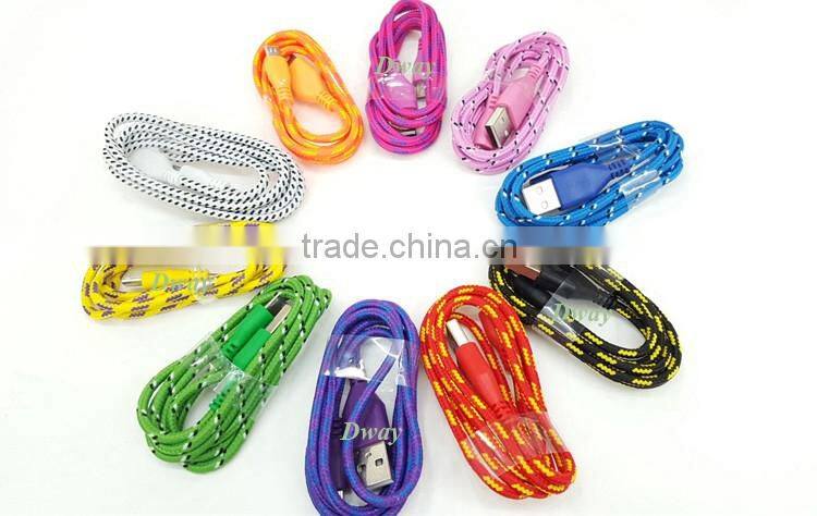2016 High Quality Factory Price Braided Cable for iPhone 6 6s Charging Data Cable USB Cable