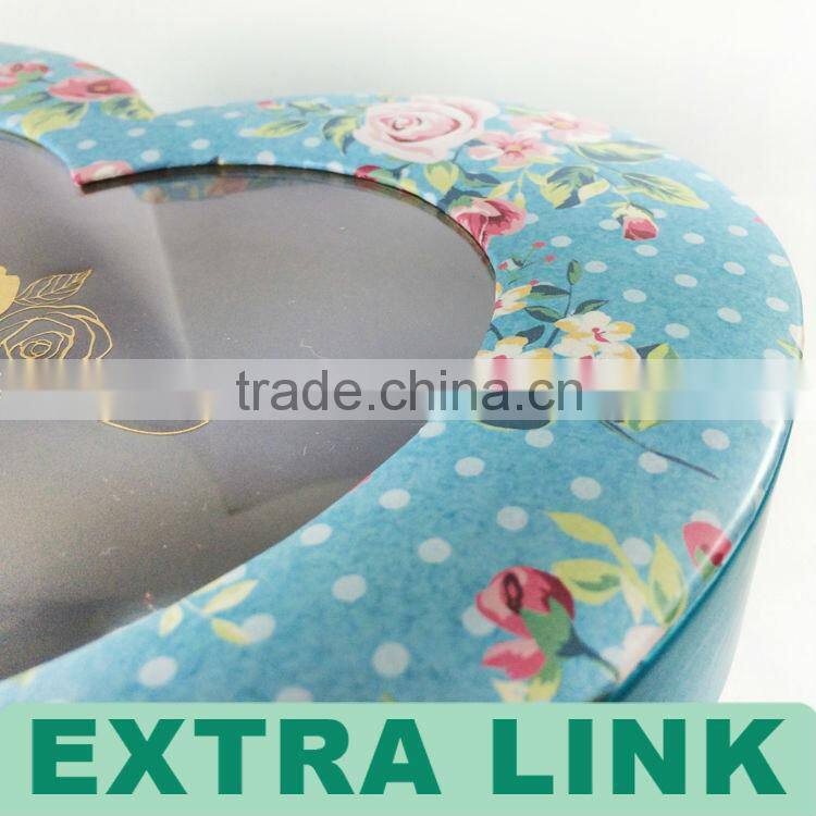 Heart Shaped Cardboard Paper Flower Golden Stamping PVC Window Candle Packing Box