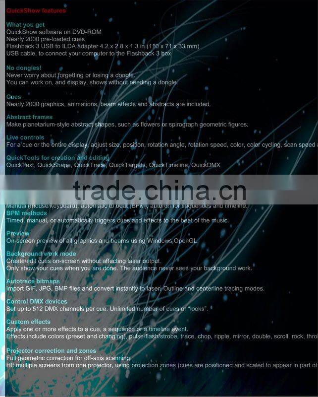 Quickshow laser control