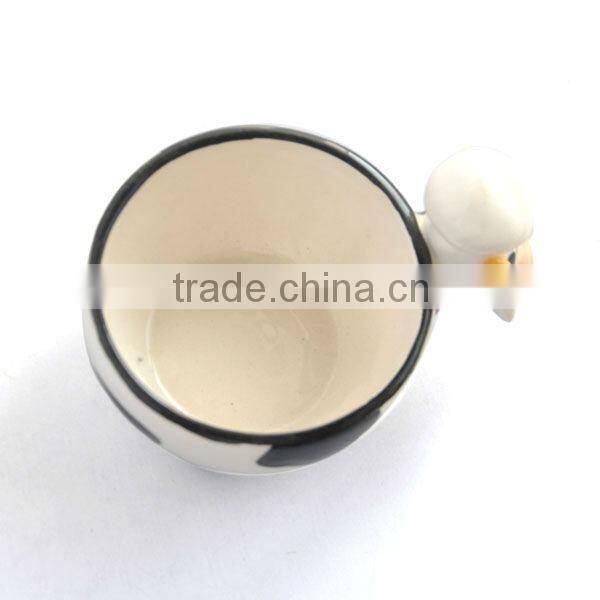 Mini calf animal shaped ceramic pudding cup