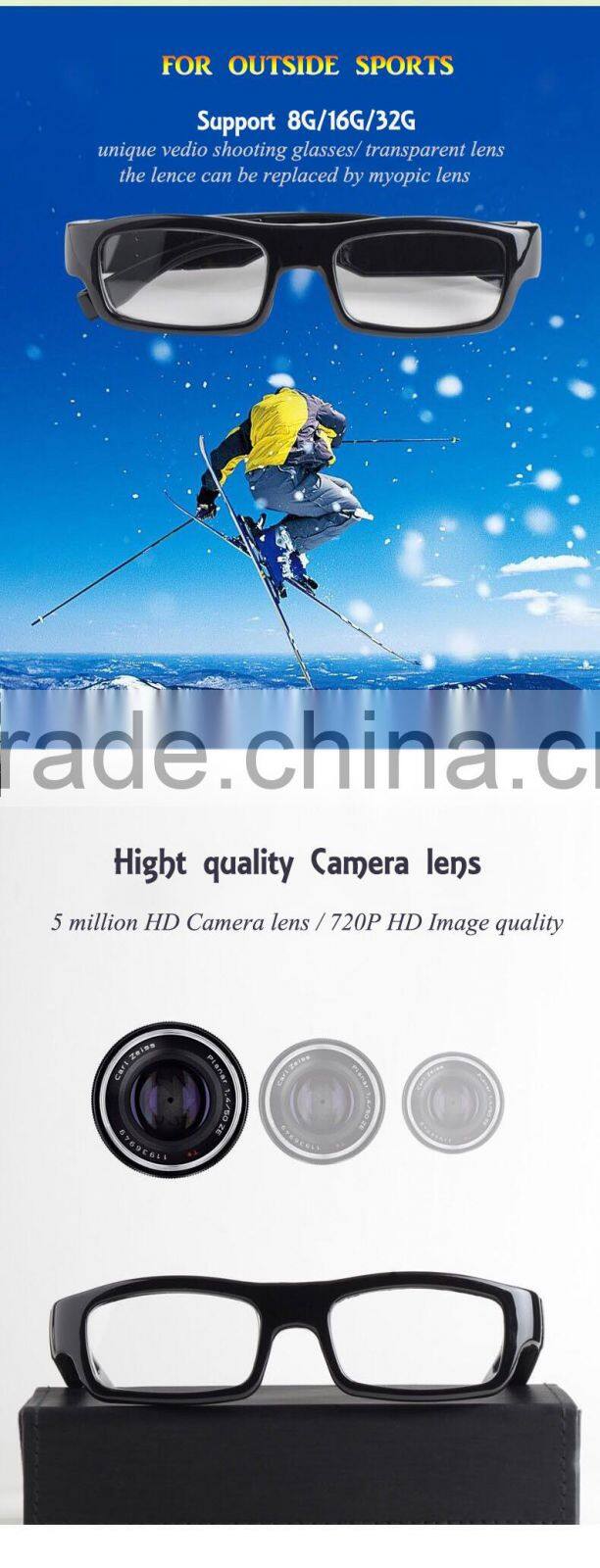 Shenzhen China Factory Direct Sale Spy Sunglasses Camera Hidden Pinhole 8gb bult-in Storage Tactical glasses paparazzi eyewear
