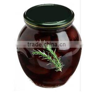 High Quality 100% Tunisian Table Olives,Purple Olives Broken with Rosemary, Purple Olives 370 ml Glass Jar