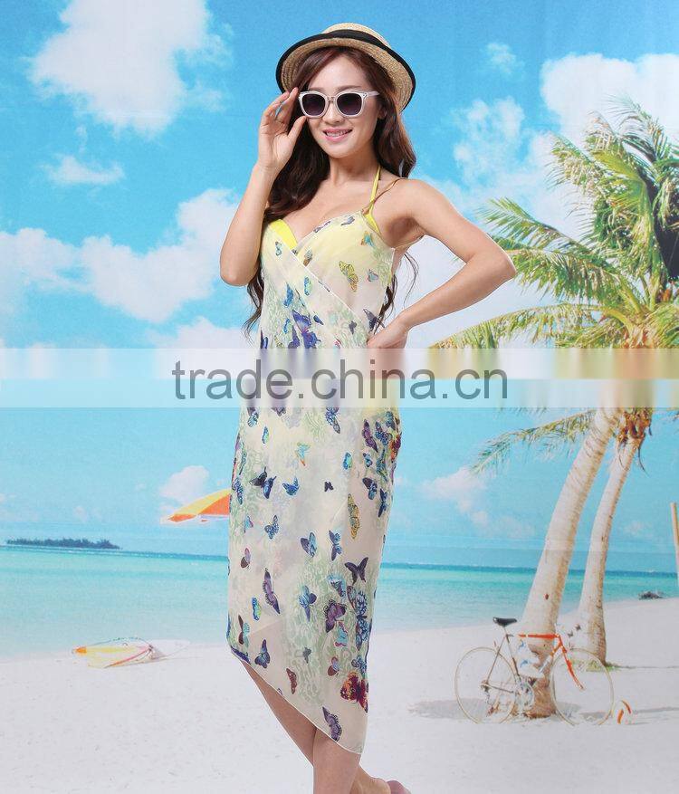 Sexy Butterfly Chiffon Woman Wrap Front Cover Up Beach Dress Towel Shawl Swimwear
