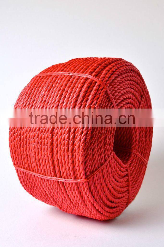 Coloured polypropylene rope available in white, black, red, green, yellow and orange
