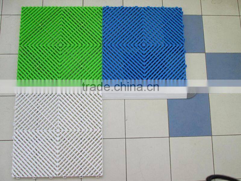 2016 new anti slip water draining pvc garage mat floor