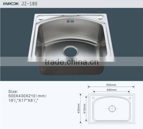 Small 0.8mm deep stainless steel kitchen sink