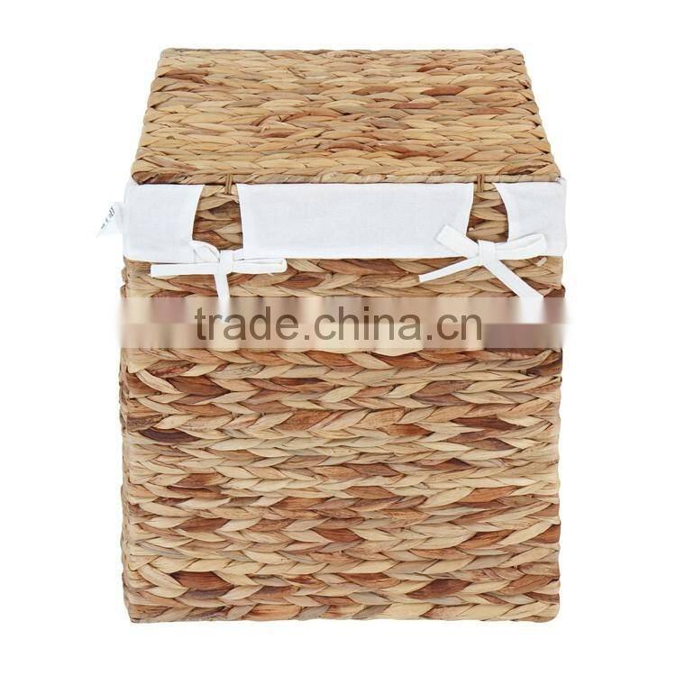Environmetal natural water hyacinth woven home or hotel laundry basket