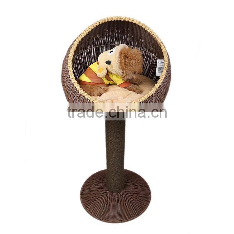 S&D pe rattan handmade dog bed plastic pet house with stand
