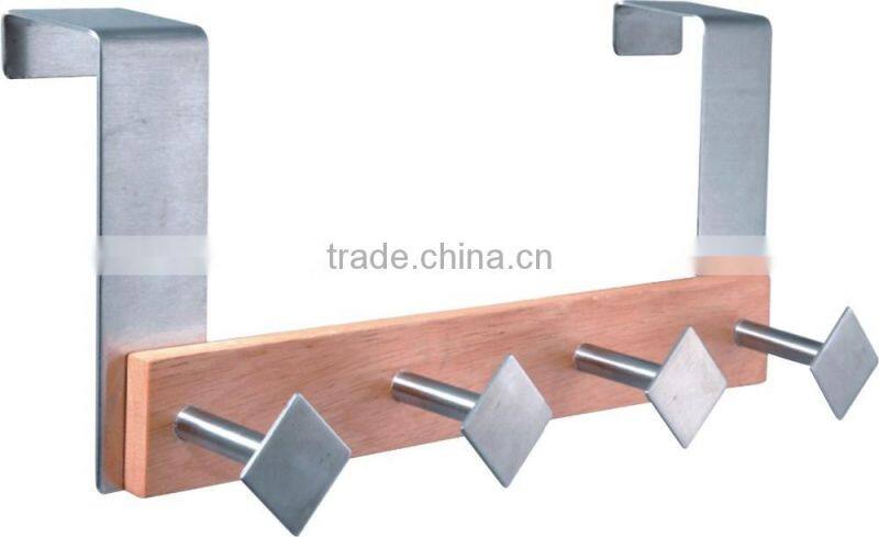 Hot Sale 6 Hooks Stainless Steel Over Door Hooks