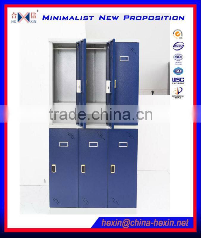 Steel Cabinet Locker/Steel Wardrobe Lockers/6 compartment Steel electronic locker