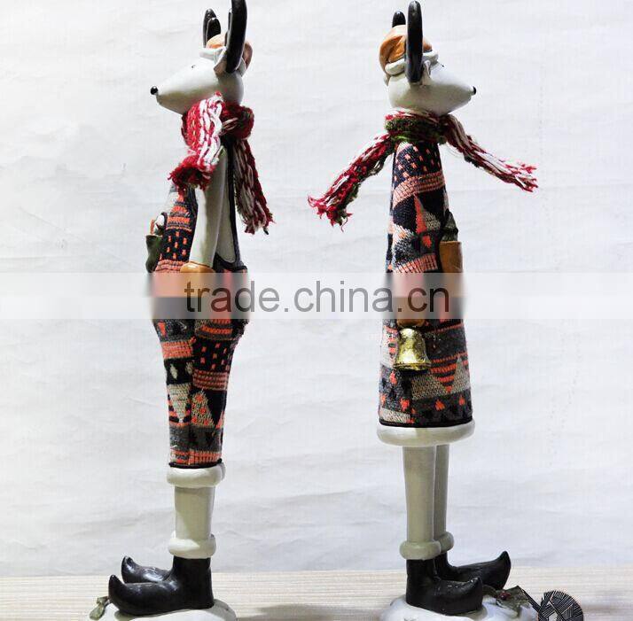 Creative color painting resin reindeer figurines christmas decoration