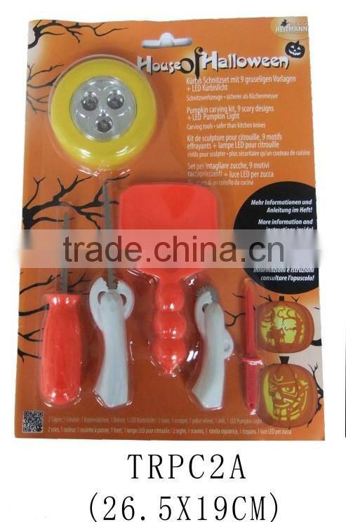 Deluxe Halloween Pumpkin carving kits with LED touch light