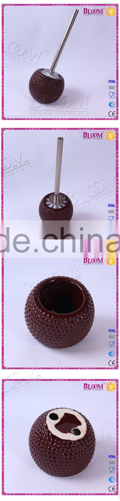 bathroom accessories for ceramic round toilet brush holder