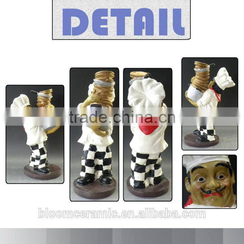 Lovely resin chef figurines restaurant decoration