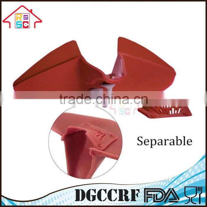 NBRSC Red Silicone Pouring Spout Clip on Easy Pour Spout for Pots and Bowls