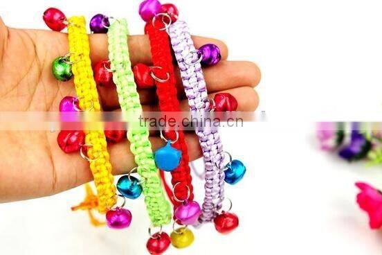 wholesale handmade colorful pet accessories collar with bell