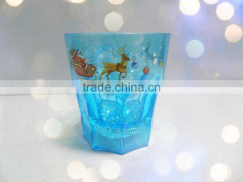 Hot sales new design plastic led flashing christmas decor with christmas plastic cup