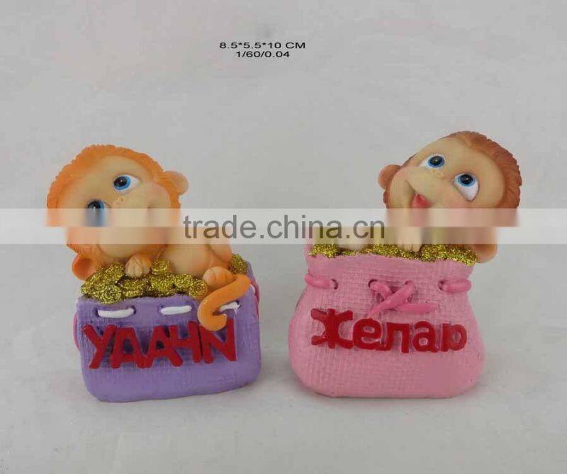 2016 new year decoration mresin onkey for sale