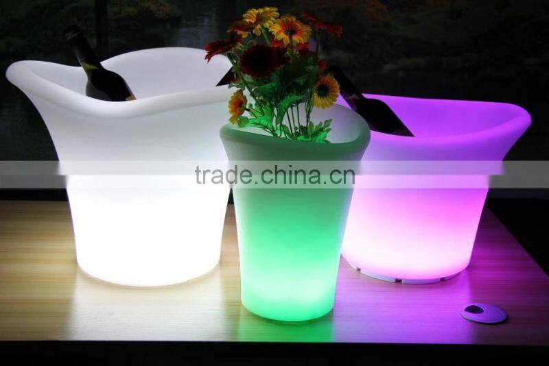 Led light up flower pot, led ice bucket, garden decoration led flower pot