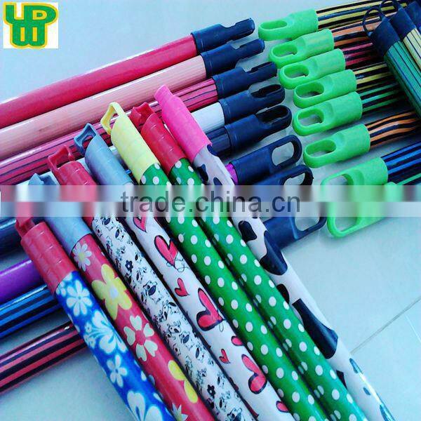 China supplier Eucalyptus wood PVC coated wooden broom handle with italian screw