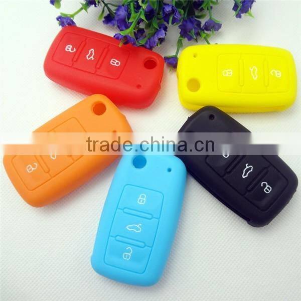 Black silicone key case for volkswagen 3 buttons