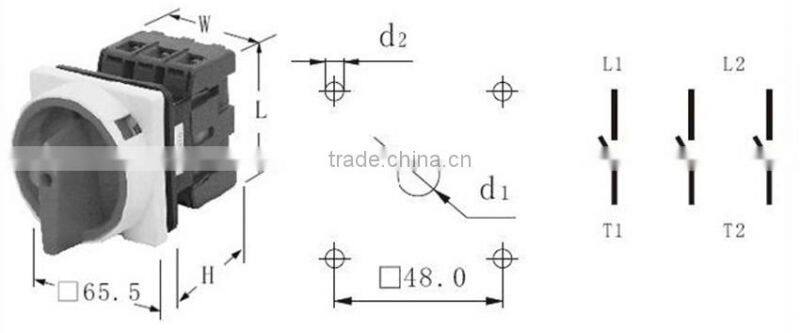 KACON master control switch MLD-020PE panel-mount mult padlock handle3P 20A
