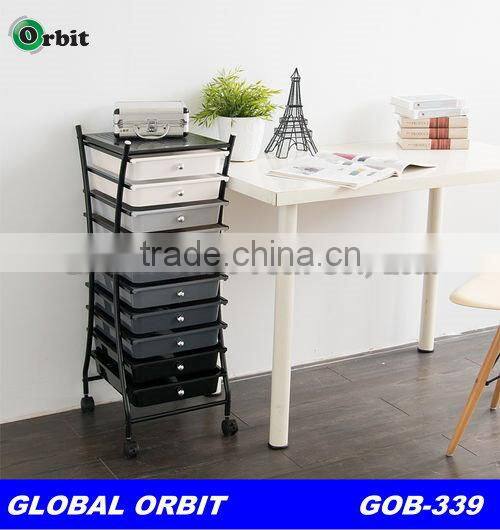 Home Storage Shelf With Castor 10 Drawers Rolling Rack Space Organizer Cabinet