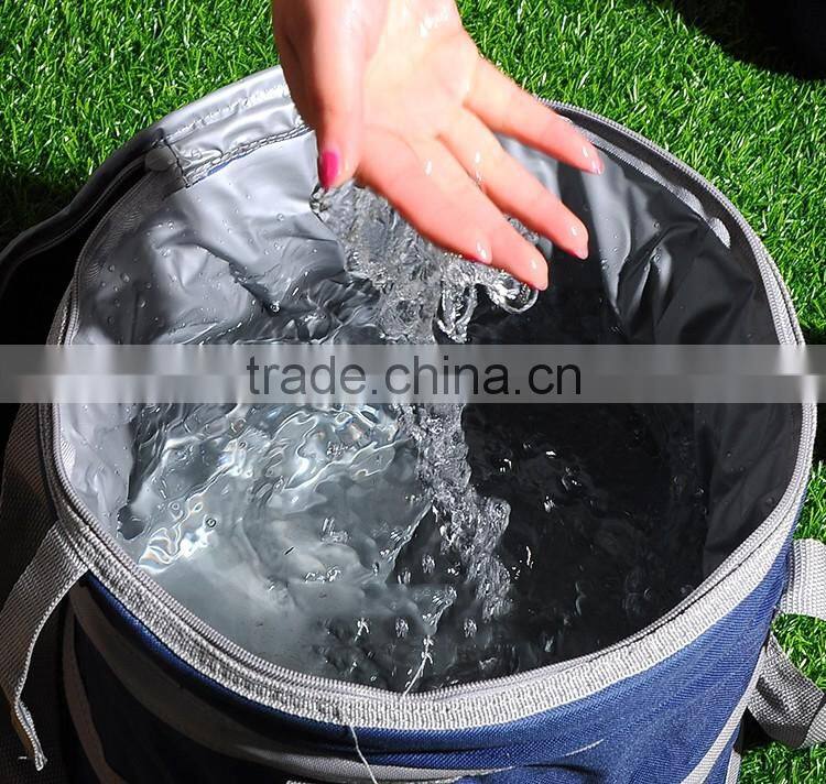 China supply round foldable collapsible cooler picnic bag for drink ,wine and food