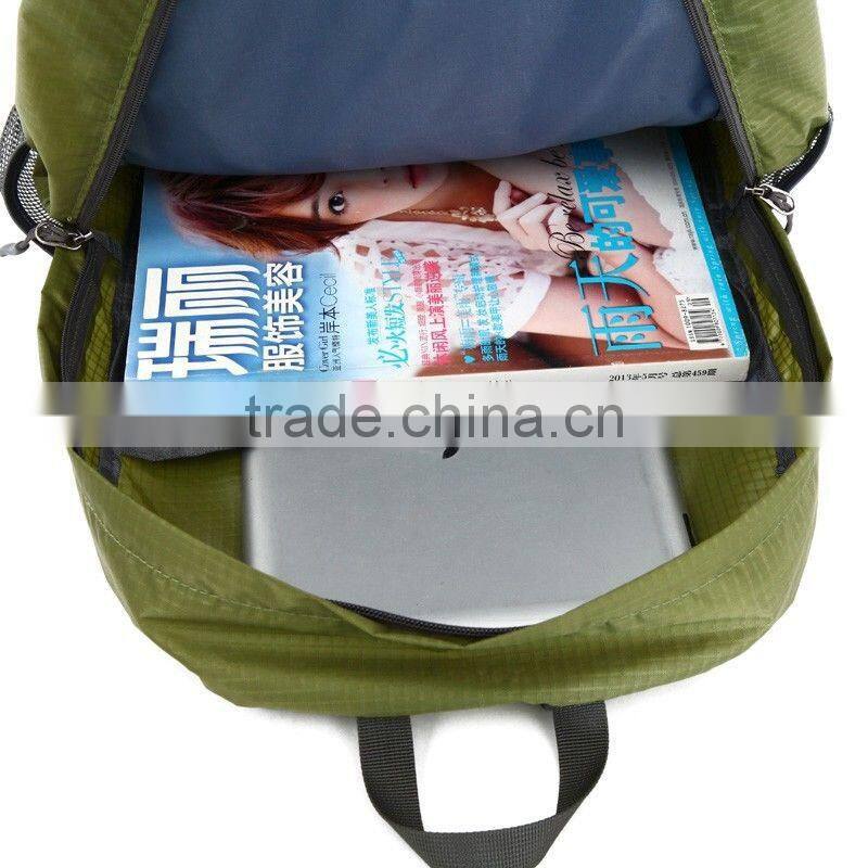 2015 New Design Fashion Light weight Fold Up Promotional Waterproof Foldable Backpack