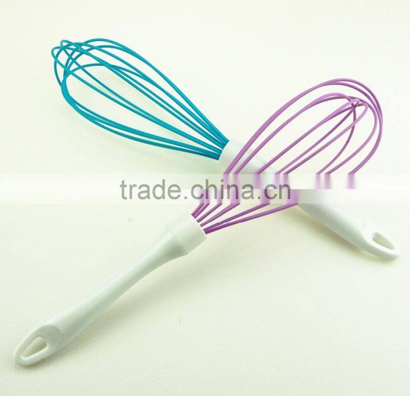13038 silicone kitchenware egg whisk with abs handle
