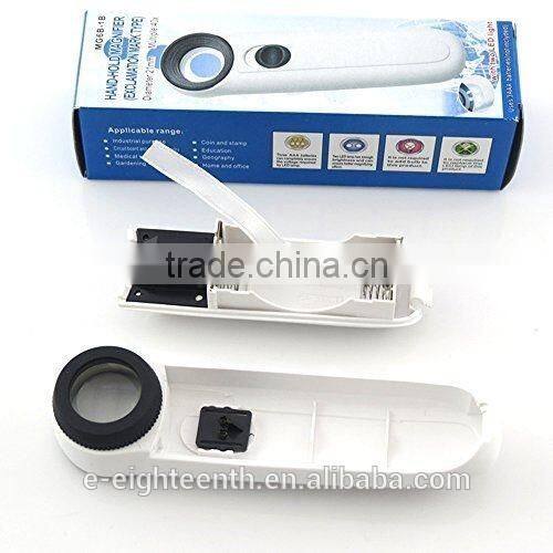 MG6B-1B New Hand Held 2 LED Lights 40x Magnifying Glass Lens Jewellery Magnifier Loupe for repair