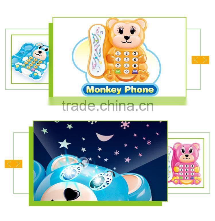 Hot selling toy musical projection mobile baby phone toy