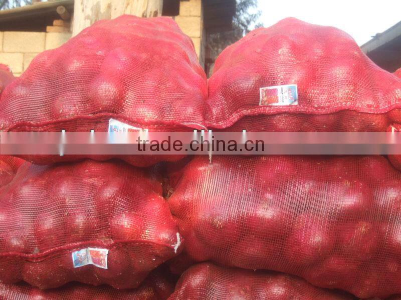 Leno vegetables mesh bags 52x85cm red color plastic