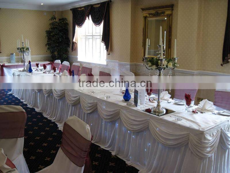 3m ,4m , 5m , 6m ,7.5m Length x75cm Height shiny beautiful ice silk with swag table skirt
