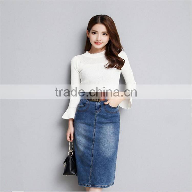 2017 latest autumn denim long maxi skirts womens skirts