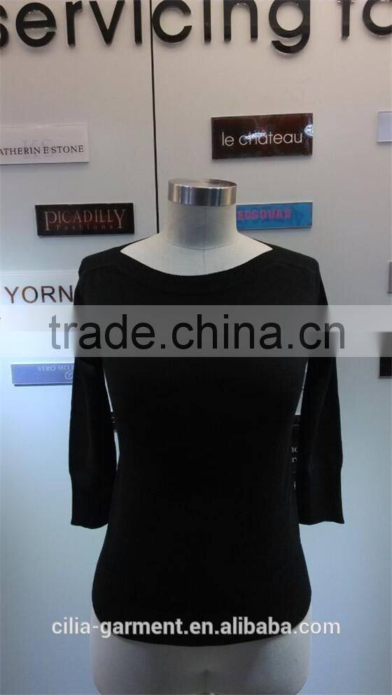 2015 new fashion knitting women sweater with long sleeve pullover