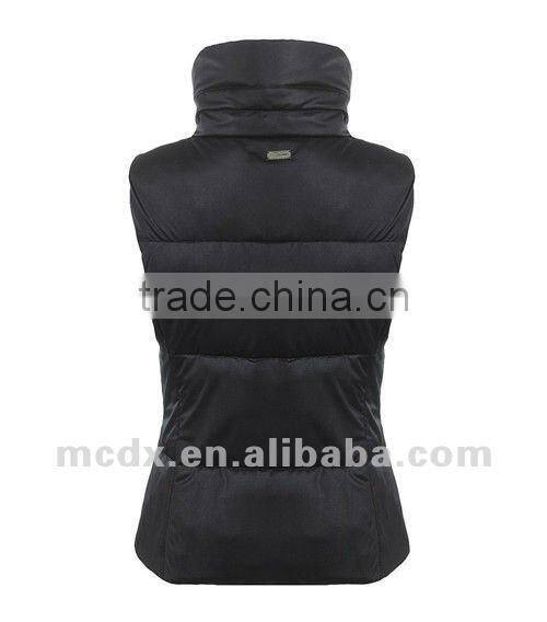 stand collar slim waist women gilet