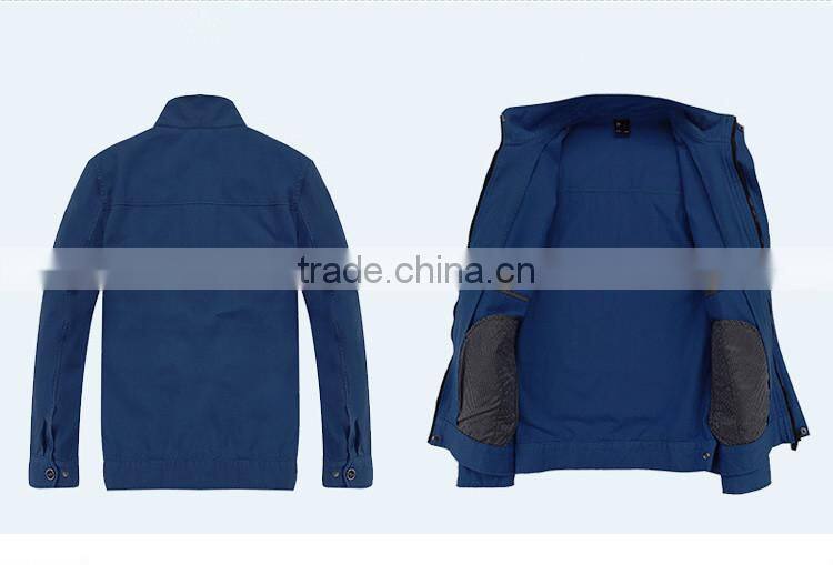 Long sleeve zip navy cotton work jacket