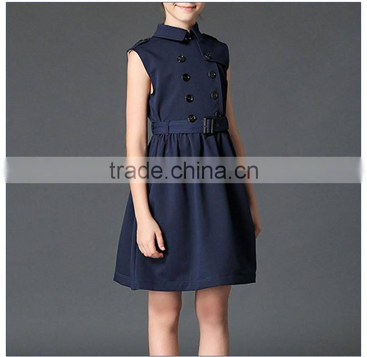 2017 Stylish Cotton Sleeveless School Uniform Design For Girls