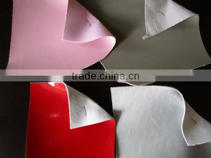 pu synthetic leather stocklot with nonwoven backing, pu artificial leather for sporting shoes stocklot