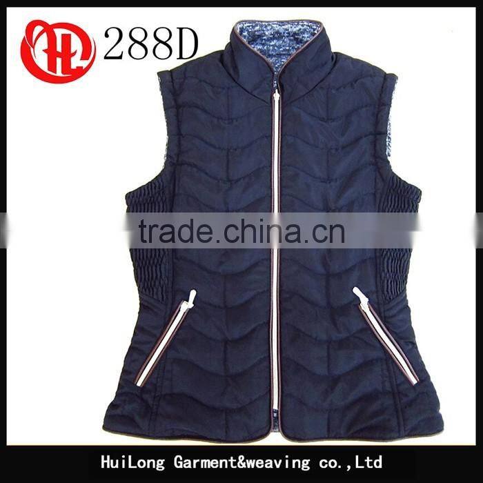Reversible fleece lining padded casual vest women