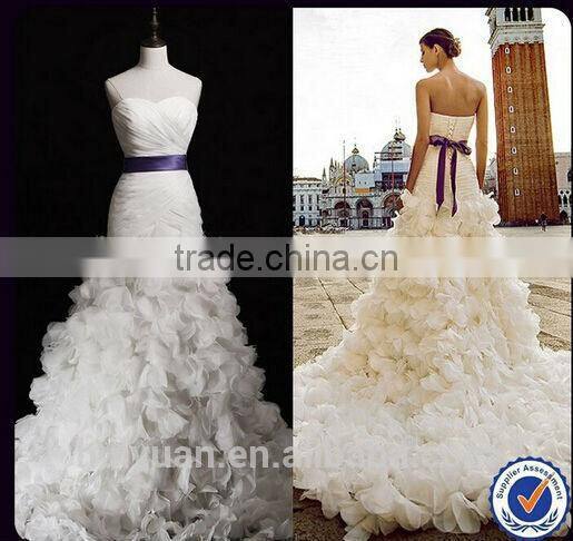 sexy sleeveless ball gown purple sash designer bridal dress patterns