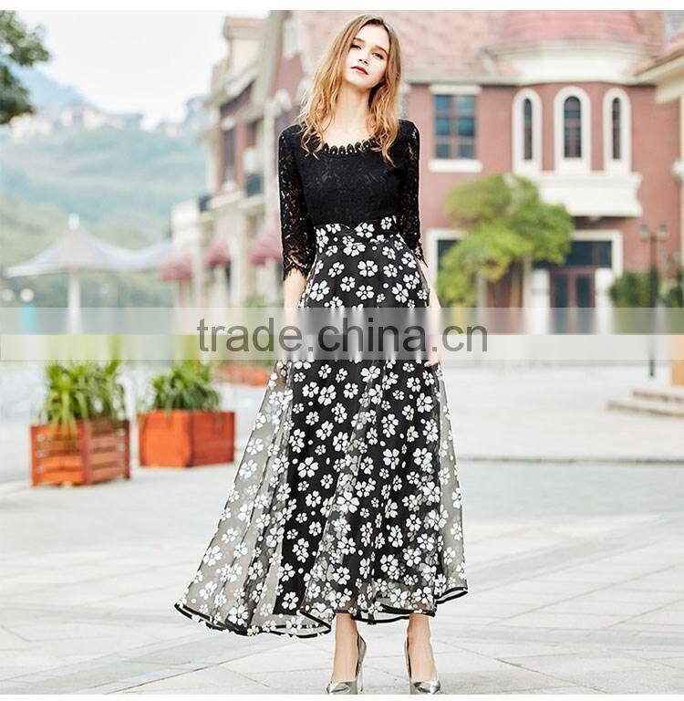 2017 Lace Best Selling Dress Women Sleeve Casual Office Lady Working Outdoor Fashion Autumn Dress